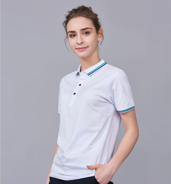 夏季白色男女同款冰瓷棉短袖翻領(lǐng)時(shí)尚T恤衫/polo衫-66531#